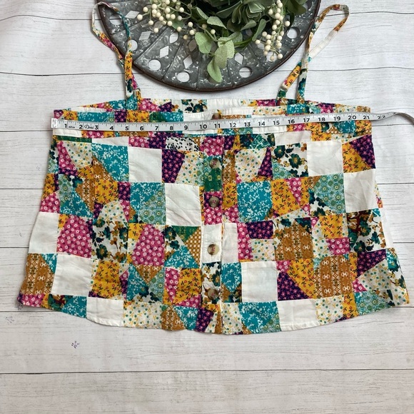 NWT Anthropologie/Pilcro Patchwork Spaghetti Strap Boxy Tank - Picture 5 of 13